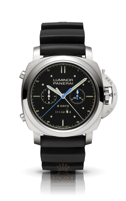 Panerai Luminor 1950 Watch PAM00530 47 mm Titanium Case Black Dial
