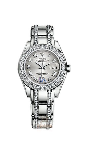 Rolex Pearlmaster Watch 80299-0159 29 mm White gold Case Silver Dial