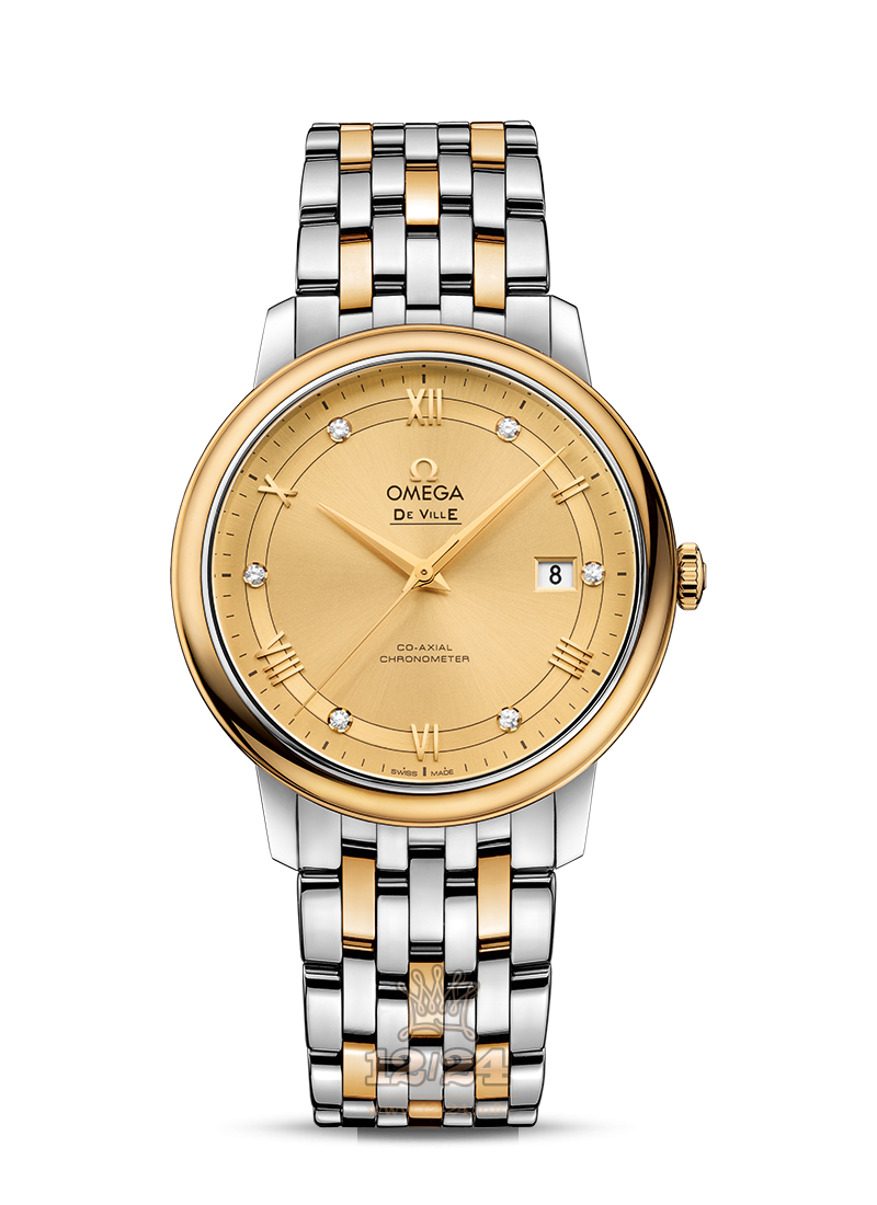 Omega Prestige Watch 424.20.40.20.58.001 40 mm Steel / Yellow gold Case Golden Dial