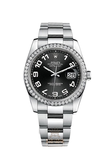 Rolex Datejust Watch 116244-0042 36 mm Steel / White gold Case Black Dial