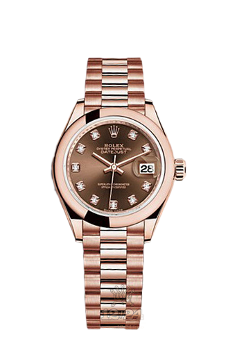 Rolex Datejust Watch 279165-0015 28 mm Pink gold Case Brown (chocolate) Dial