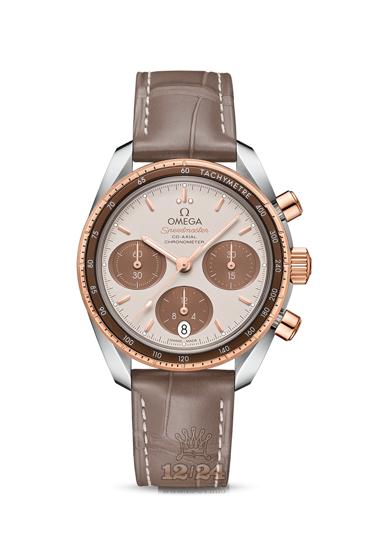 Omega Speedmaster 38 Watch 324.23.38.50.02.002 38 mm Steel / Pink gold Case Beige Brown (chocolate) Dial