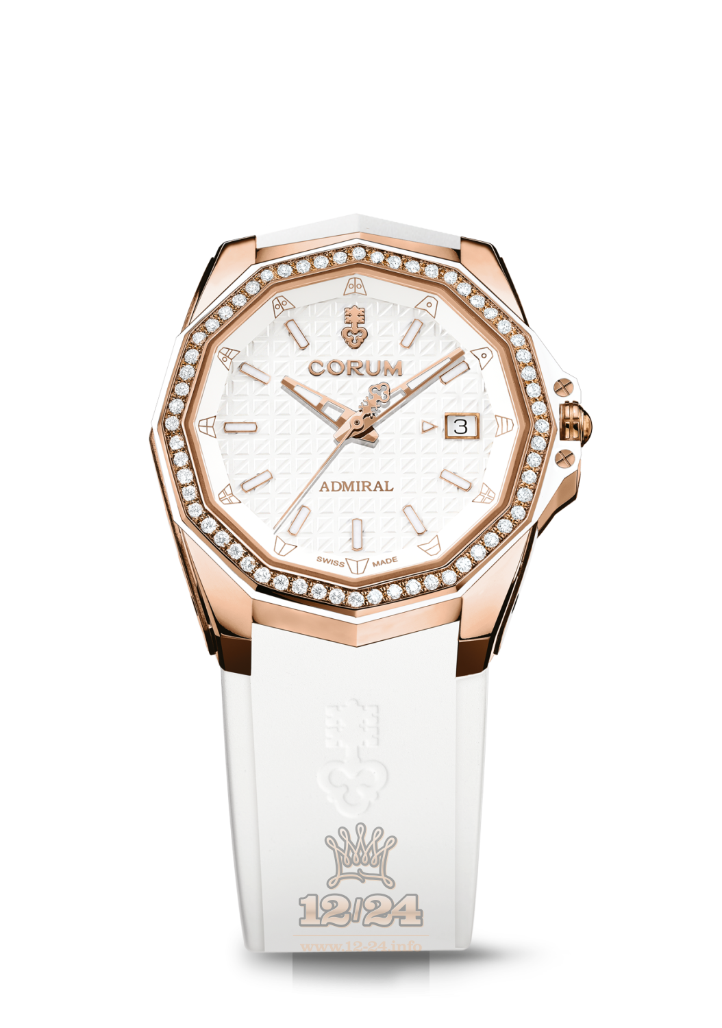 Corum Admiral Watch A082/03923 38 mm Pink gold Case White Dial