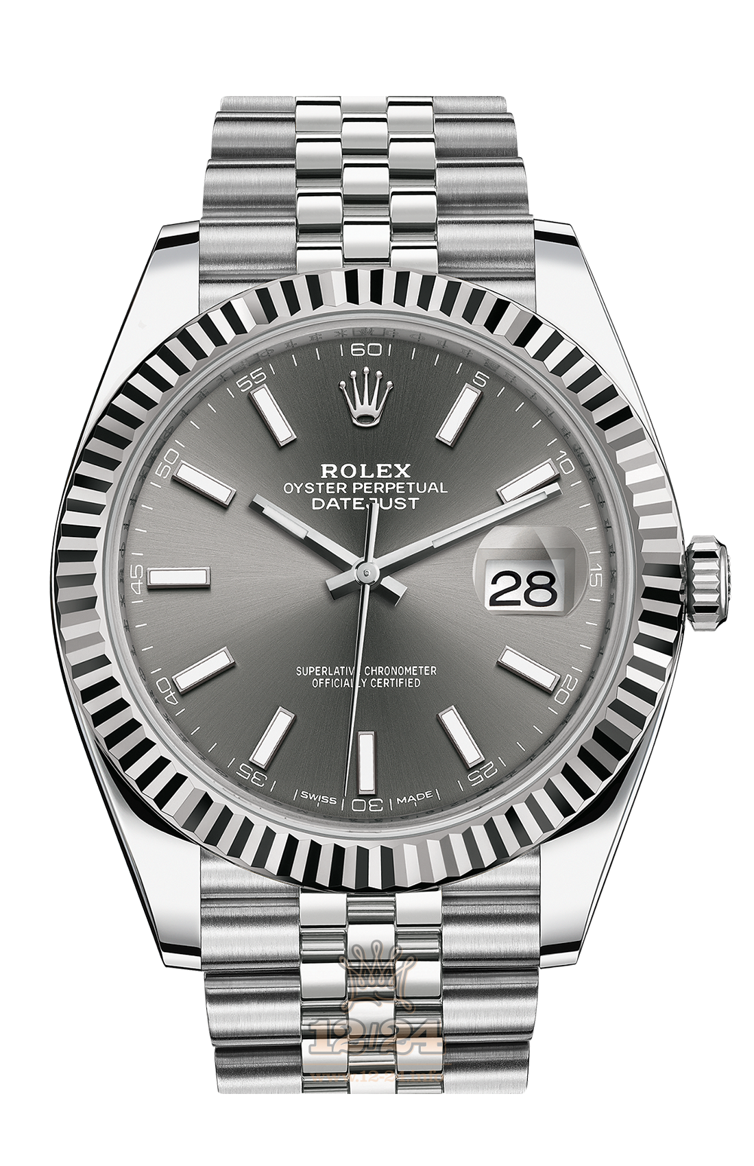Rolex Datejust Watch 126334-0014 41 mm Steel / White gold Case Gray Dial