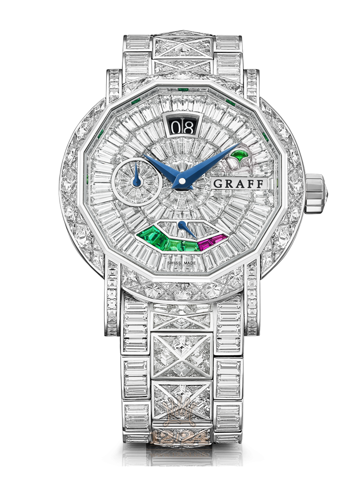 Graff GraffStar Watch GS45WGDDDD 45 mm White gold Case Silver Dial