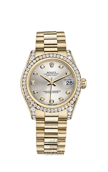 Rolex Datejust Watch 178158-0024 31 mm Yellow gold Case Silver Dial