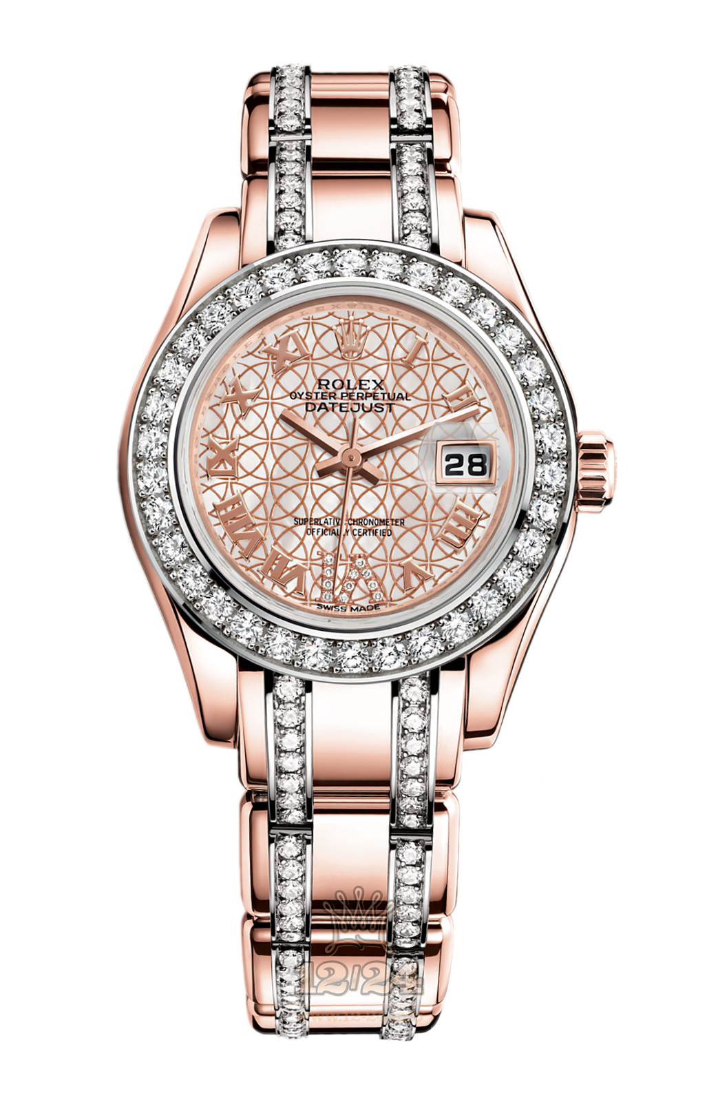 Rolex Lady-Datejust Watch 80285-0006 29 mm Pink gold Case White Dial