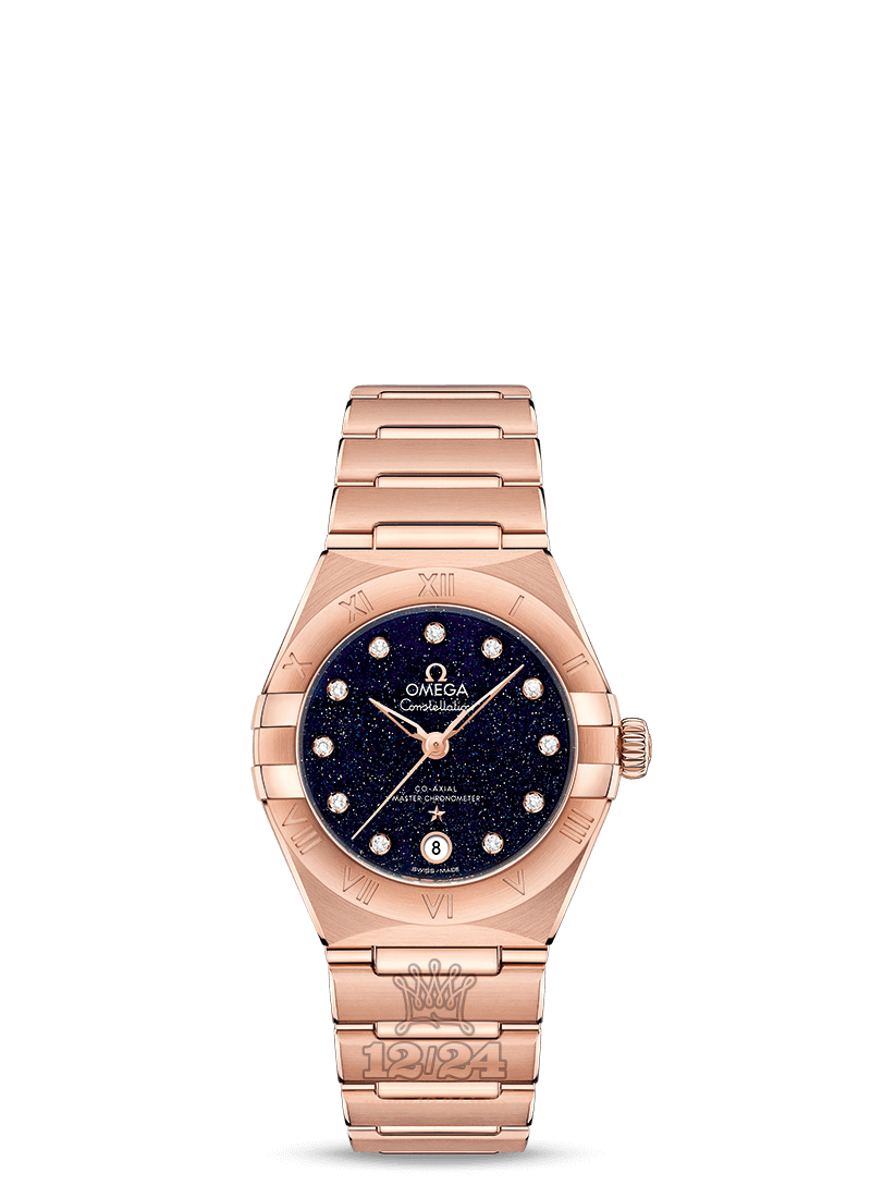 Omega Constellation Watch 131.50.29.20.53.003 29 mm Pink gold Case Dark blue Dial