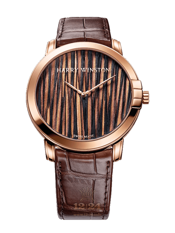 Harry Winston Midnight Collection Watch MIDAHM42RR002 42 mm Pink gold Case Black Brown (chocolate) Dial
