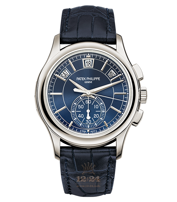 Patek Philippe Complications Watch 5905P-001 42 mm Platinum Case Dark blue Dial