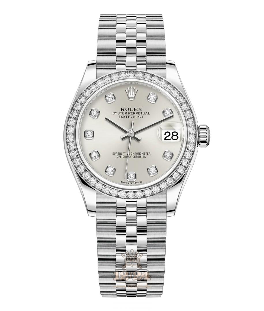 Rolex Datejust Watch 278384rbr-0034 31 mm Stainless steel White gold Case Silver Dial