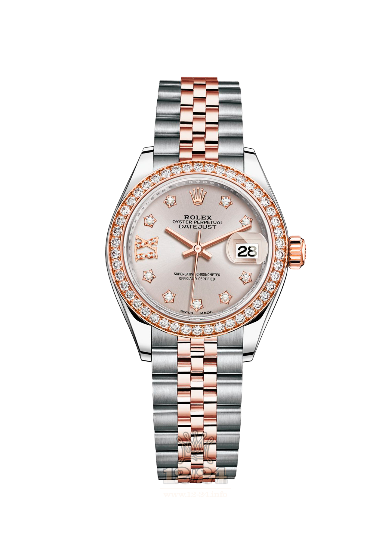 Rolex Datejust Watch 279381rbr-0019 28 mm Steel / Pink gold Case Silver Dial