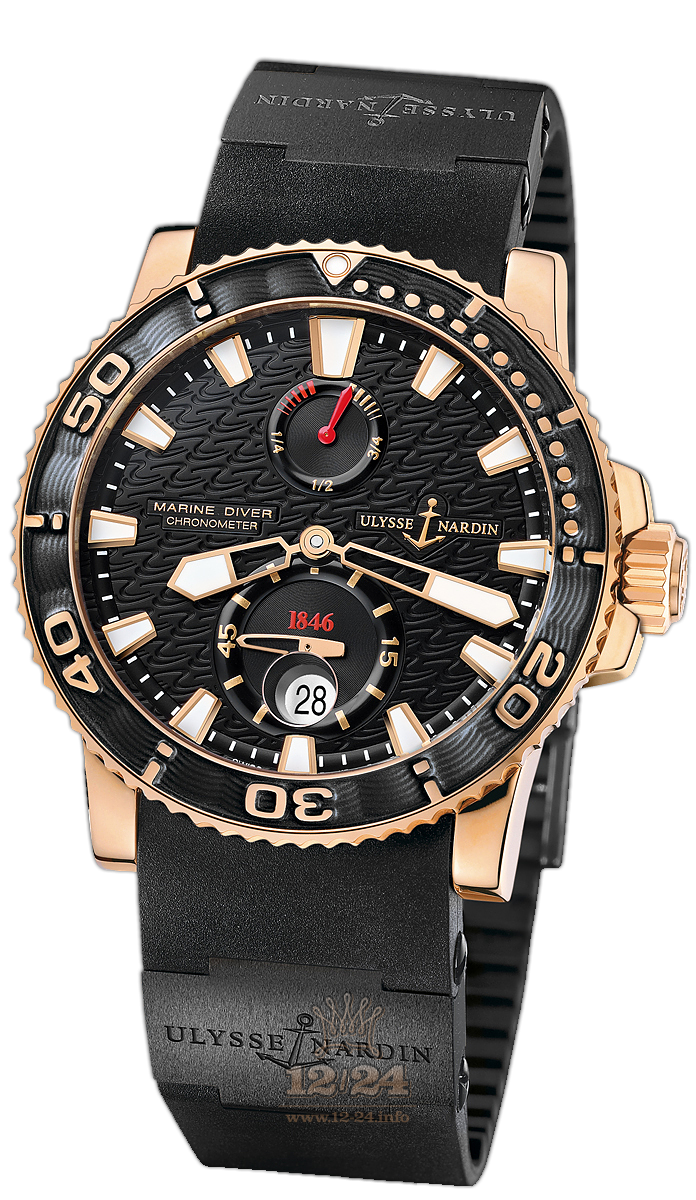Ulysse Nardin Marine Watch 266-33-3C/922 43 mm Pink gold Case Black Dial