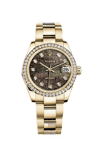 Rolex Datejust Watch 178288-0066 31 mm Yellow gold Case Black Dial