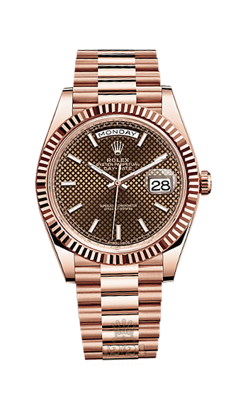 Rolex Day-Date Watch 228235-0006 40 mm Pink gold Case Brown (chocolate) Dial