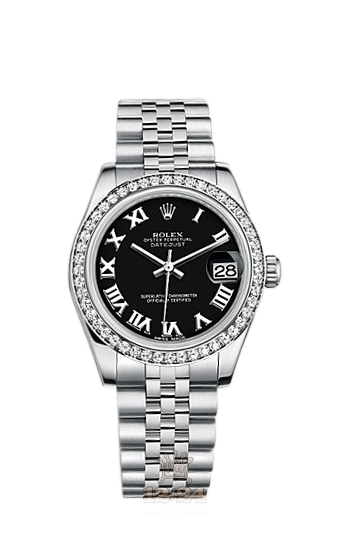 Rolex Lady-Datejust Watch 178384-0039 31 mm Steel / White gold Case Black Dial
