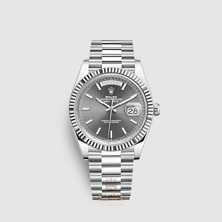 Rolex Day-Date Watch 228236-0013 40 mm Platinum Case Gray Dial
