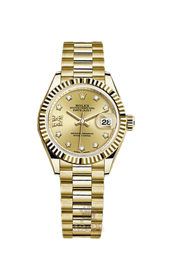 Rolex Datejust Watch 279178-0013 28 mm Yellow gold Case Golden Dial