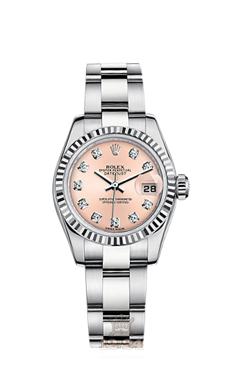 Rolex Lady-Datejust Watch 179174-0073 26 mm Steel / White gold Case Pink Dial