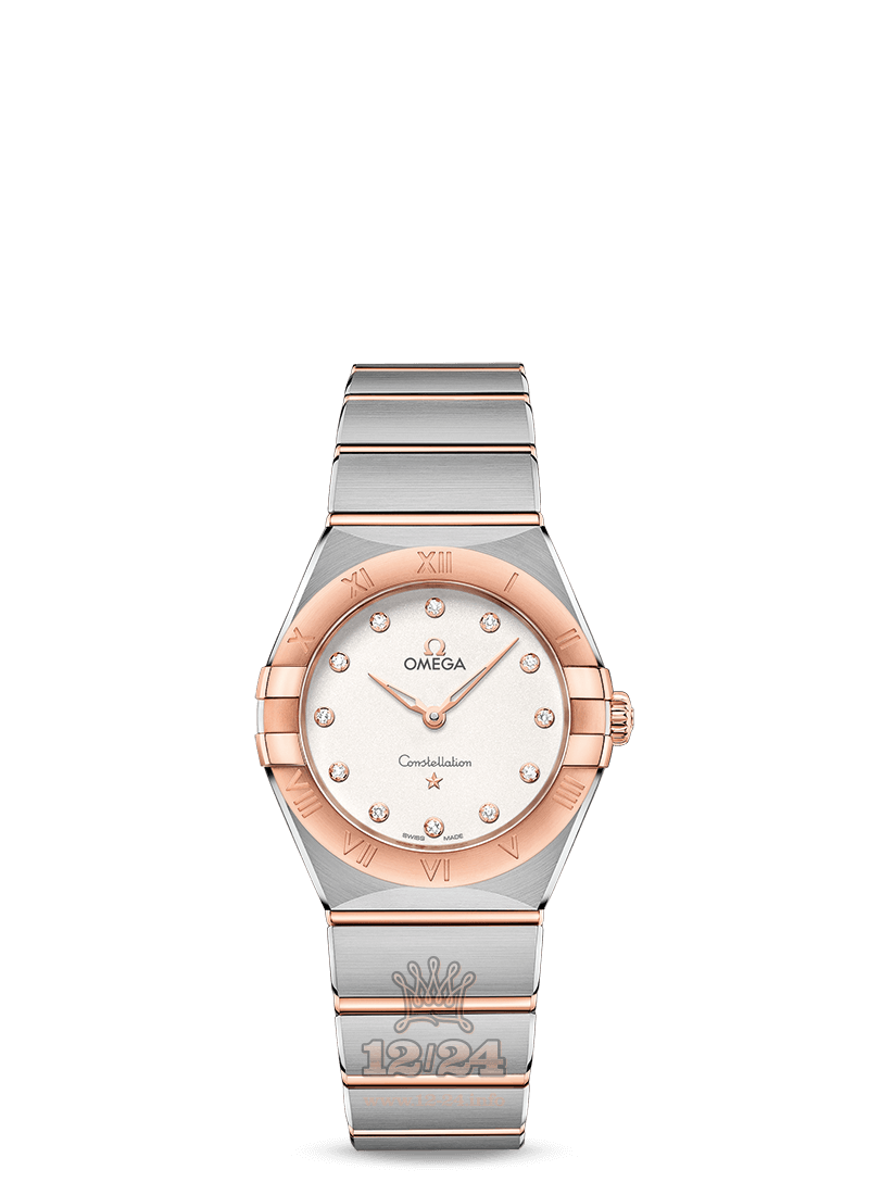 Omega Constellation Watch 131.20.28.60.52.001 28 mm Steel / Pink gold Case Silver Dial