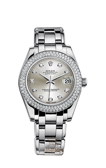 Rolex Pearlmaster Watch 81339-0016 34 mm White gold Case Silver Dial