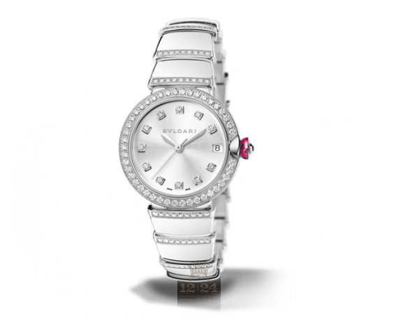 Bvlgari Lvcea Watch 102381 LUW33C6GDGD1D/11 33 mm White gold Case Silver Dial