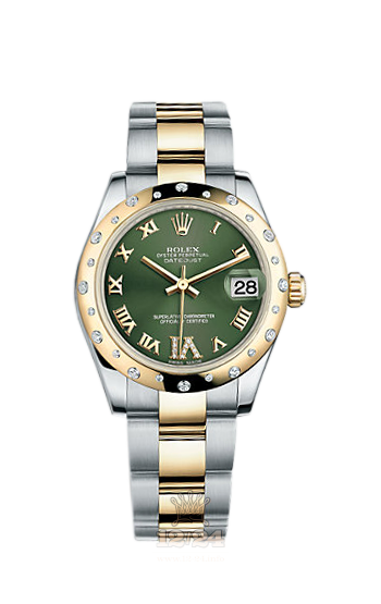 Rolex Lady-Datejust Watch 178343-0001 31 mm Steel / Yellow gold Case Green Dial