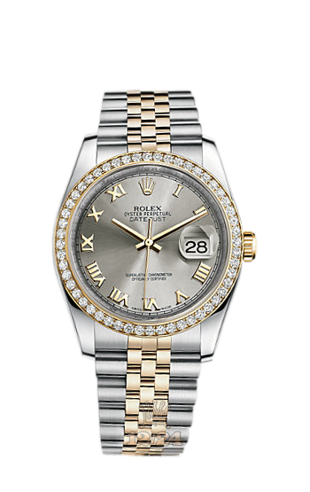 Rolex Datejust Watch 116243-0045 36 mm Steel / Yellow gold Case Silver Dial