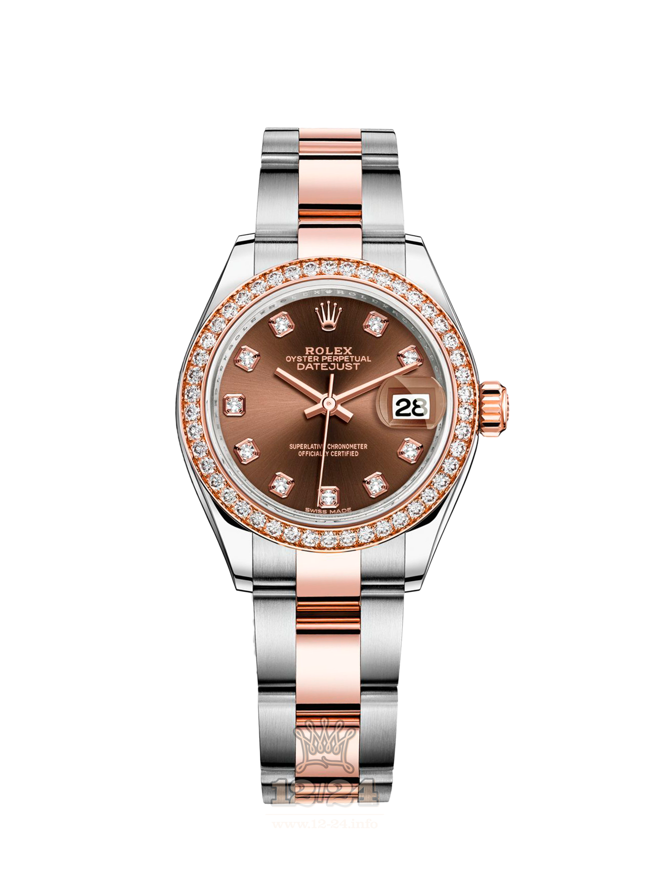 Rolex Datejust Watch 279381rbr-0012 28 mm Steel / Pink gold Case Brown (chocolate) Dial