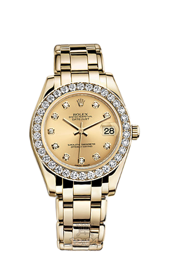 Rolex Pearlmaster Watch 81298-0005 34 mm Yellow gold Case Golden Dial