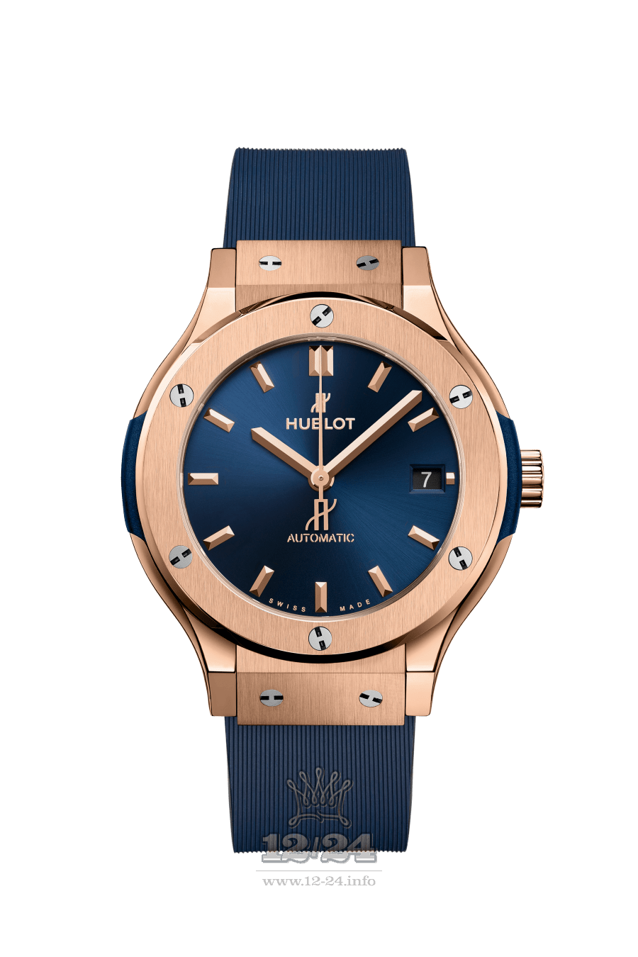 Hublot Classic Fusion Watch 565.OX.7180.RX 38 mm Pink gold Case Dark blue Dial