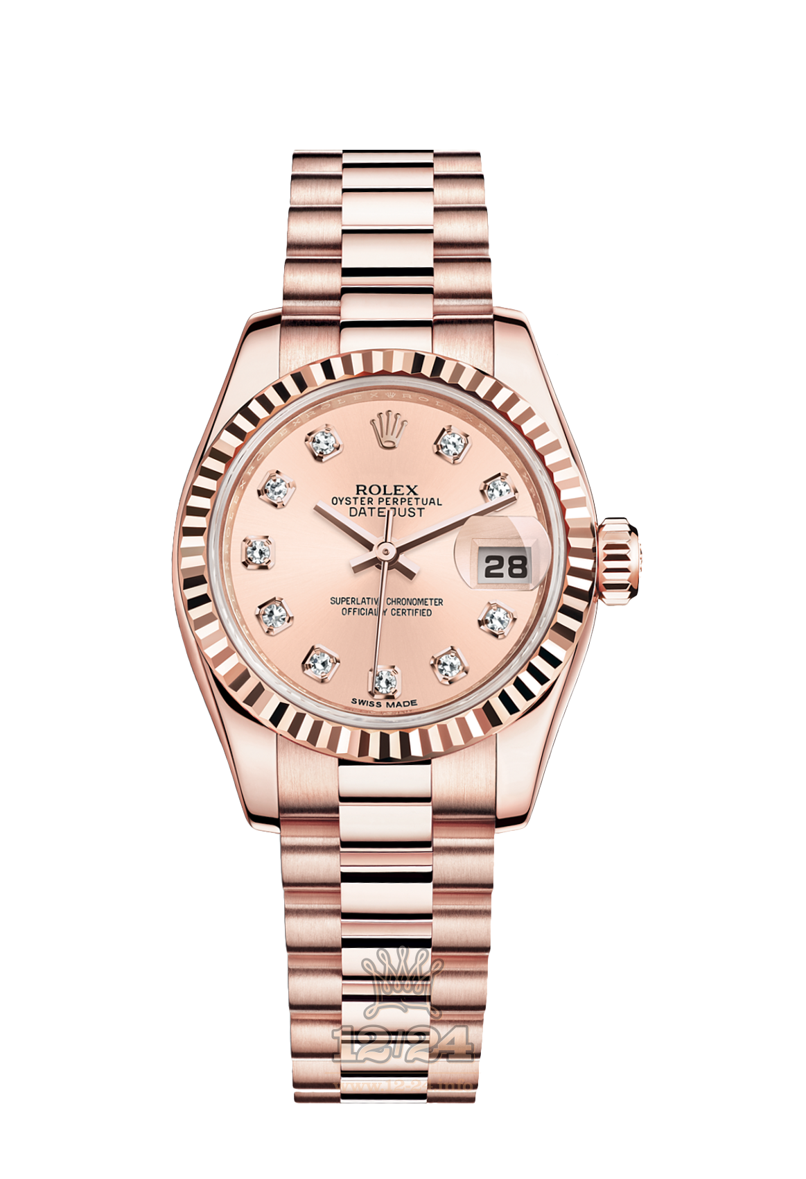 Rolex Lady-Datejust Watch 179175f-0008 26 mm Pink gold Case Pink Dial