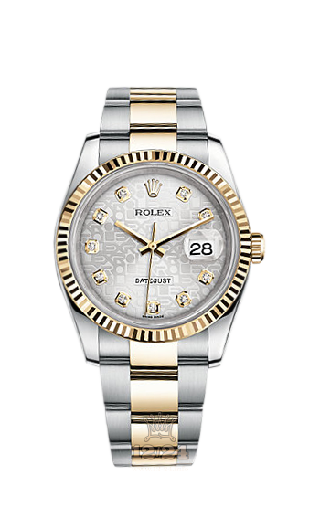 Rolex Datejust Watch 116233-0168 36 mm Steel / Yellow gold Case Silver Dial