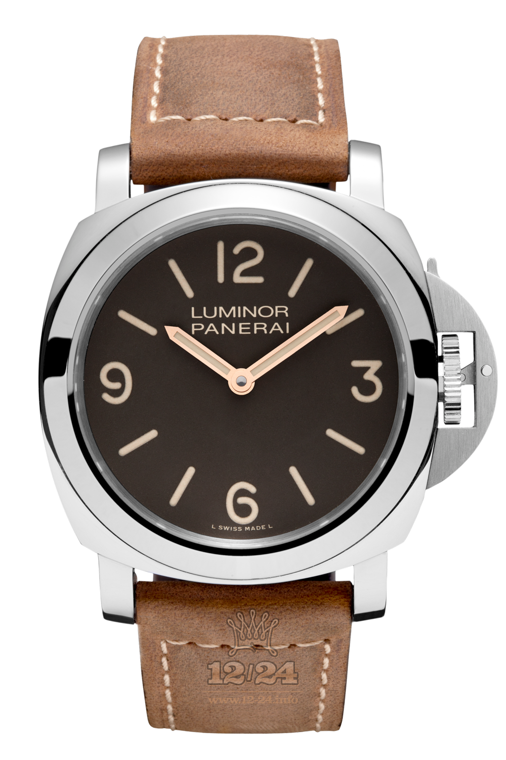 Panerai Luminor Watch PAM00390 44 mm Stainless steel Case Brown (chocolate) Dial