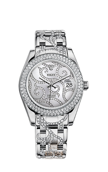 Rolex Pearlmaster Watch 81339-0063 34 mm White gold Case Gray Silver Dial