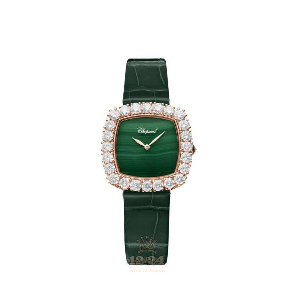 Chopard L Heure du Diamant Watch 13A386-5111 30 mm Pink gold Case Green Dial