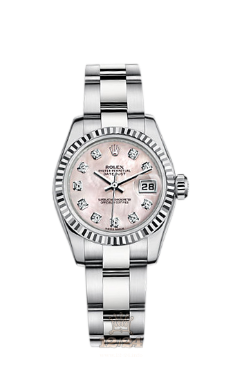 Rolex Lady-Datejust Watch 179174-0066 26 mm Steel / White gold Case Pink Dial