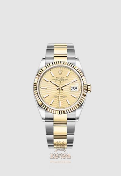 Rolex Datejust Watch 126233-0040 36 mm Stainless steel Yellow gold Case Golden Dial