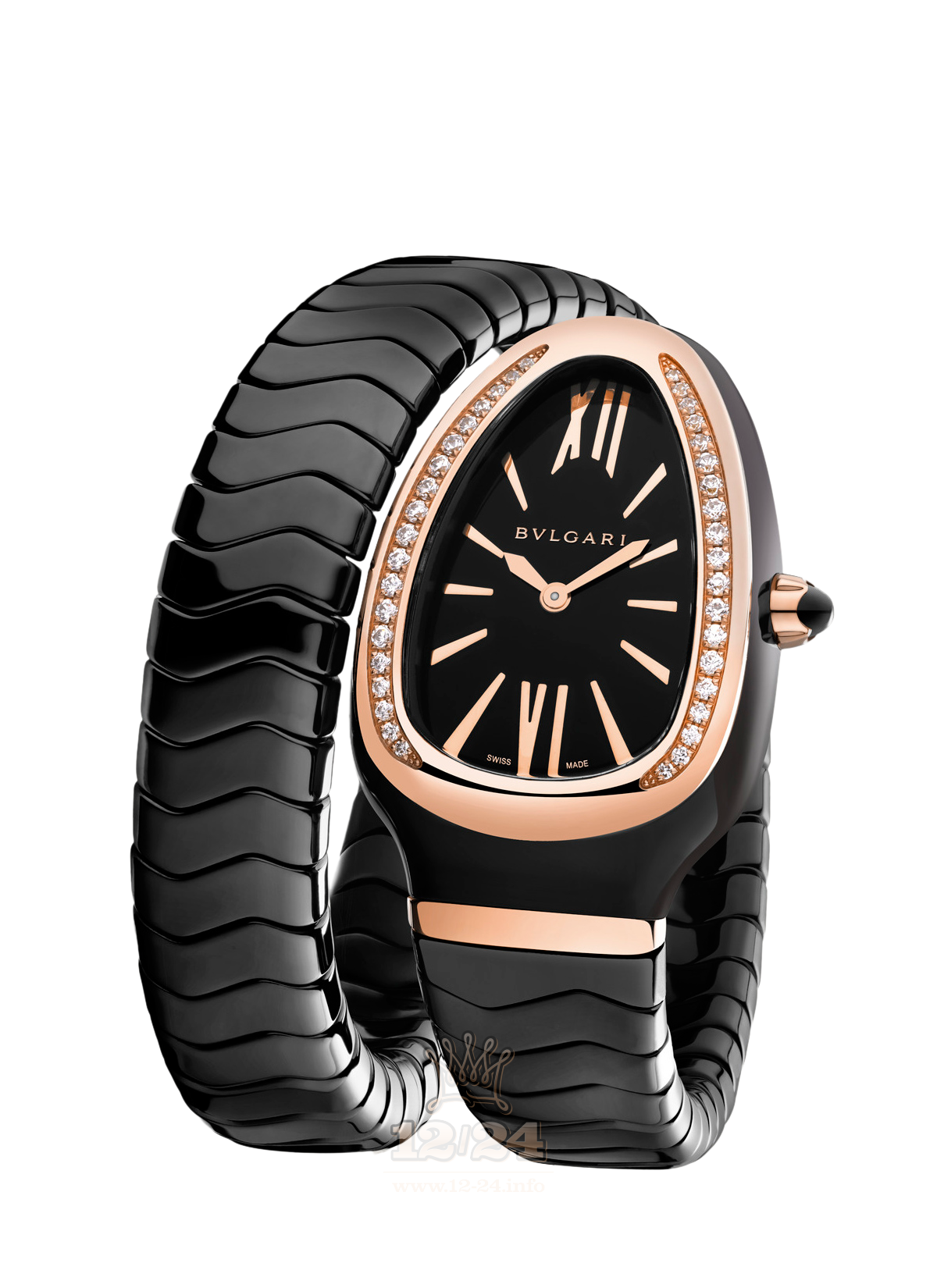 Bvlgari Serpenti Watch 102532 SPC35BGDBCGD1.1T 35 mm Pink gold Ceramics Case Black Dial
