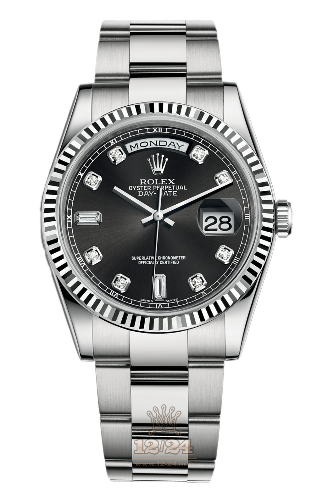 Rolex Day-Date Watch 118239-0099 36 mm White gold Case Black Dial