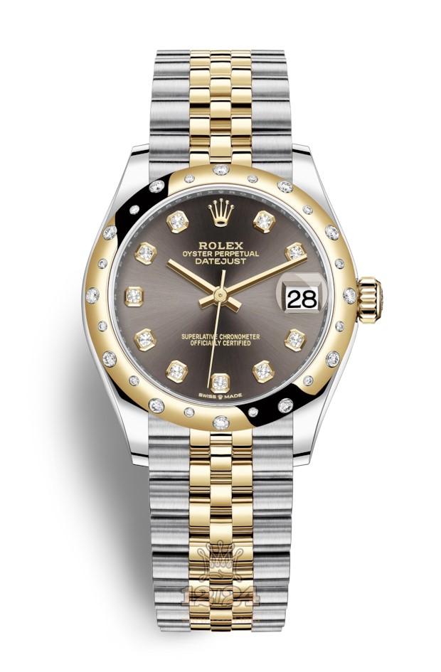 Rolex Datejust Watch 278343rbr-0022 31 mm Stainless steel Yellow gold Case Gray Dial