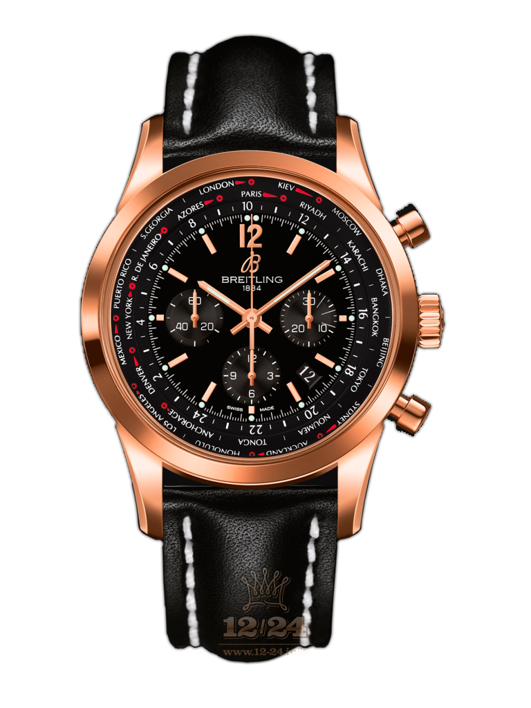 Breitling Transocean Watch RB0510U5/BC39/441X/R20BA.1 46 mm Red gold Case Black Dial