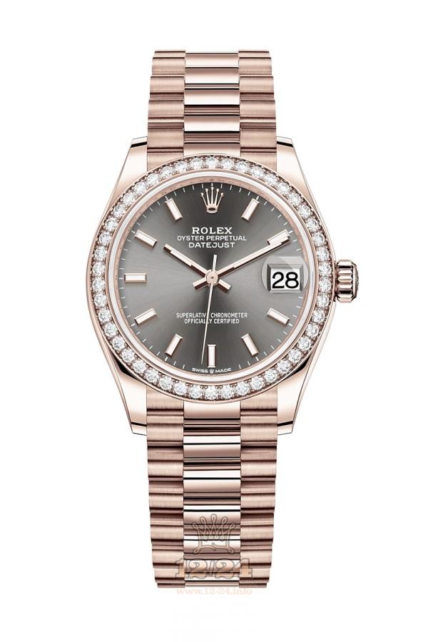 Rolex Datejust Watch 278285rbr-0021 31 mm Pink gold Case Gray Dial