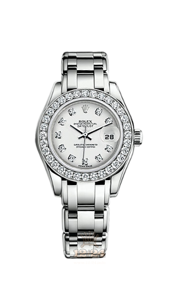 Rolex Pearlmaster Watch 80299-0060 29 mm White gold Case White Dial