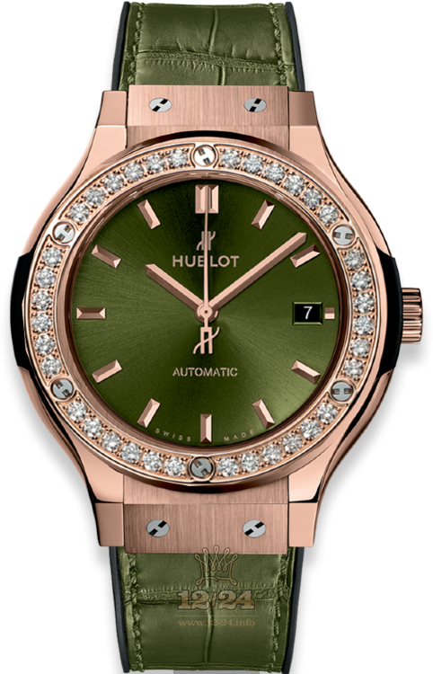 Hublot Classic Fusion Watch 565.OX.8980.LR.1204 38 mm Pink gold Case Green Dial