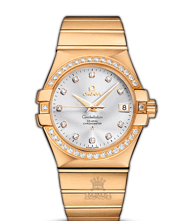 Omega Constellation Watch 123.55.35.20.52.002 35 mm Yellow gold Case Silver Dial