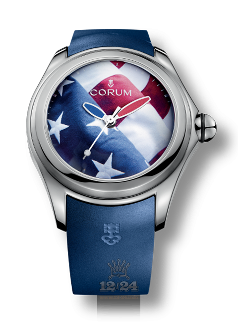 Corum Bubble Watch L403/03247 52 mm Titanium Case White Red Dark blue Dial