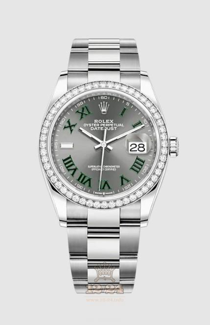 Rolex Datejust Watch 126284rbr-0038 36 mm Stainless steel White gold Case Gray Dial