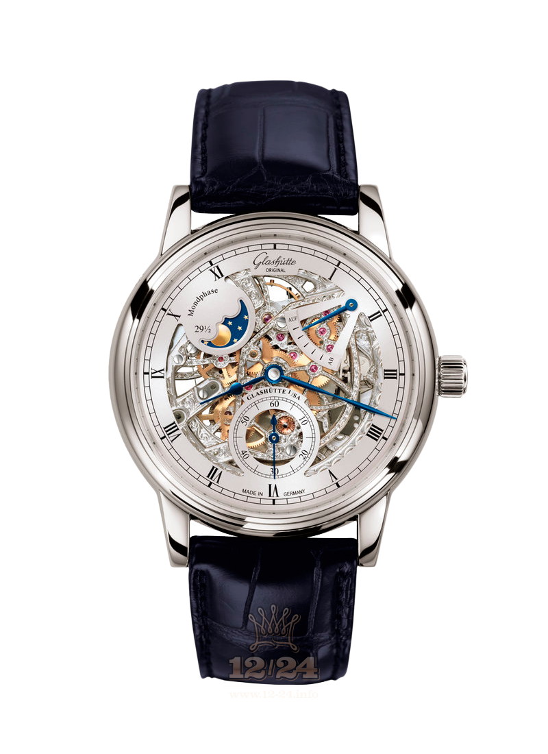 Glashutte Senator Watch 1-49-13-15-04-50 42 mm White gold Case Silver Dial