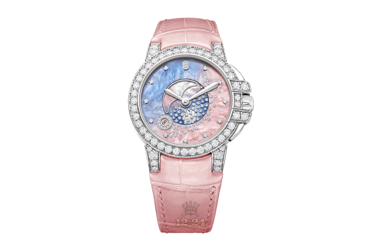 Harry Winston The Ocean Collection Watch OCEQMP36WW027 36 mm White gold Case Pink Blue Dial